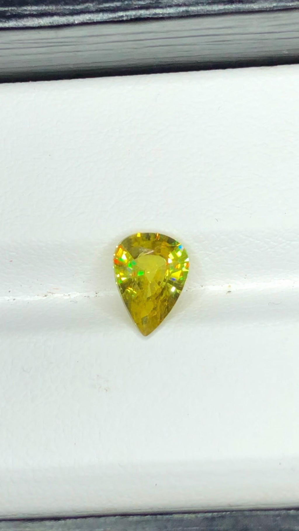 Pear Shape Sphene Gemstone: Natural Faceted Titanite, 1.30 CT