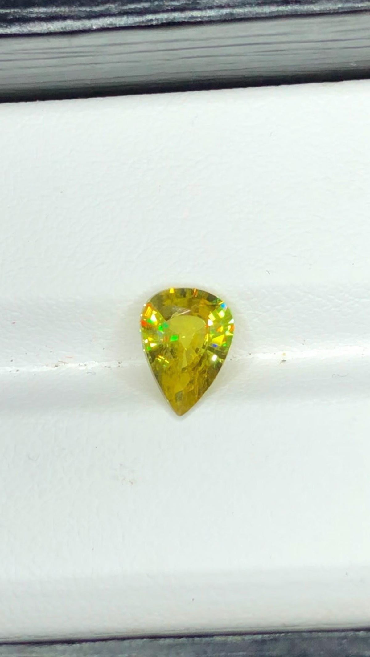 Pear Shape Sphene Gemstone: Natural Faceted Titanite, 1.30 CT