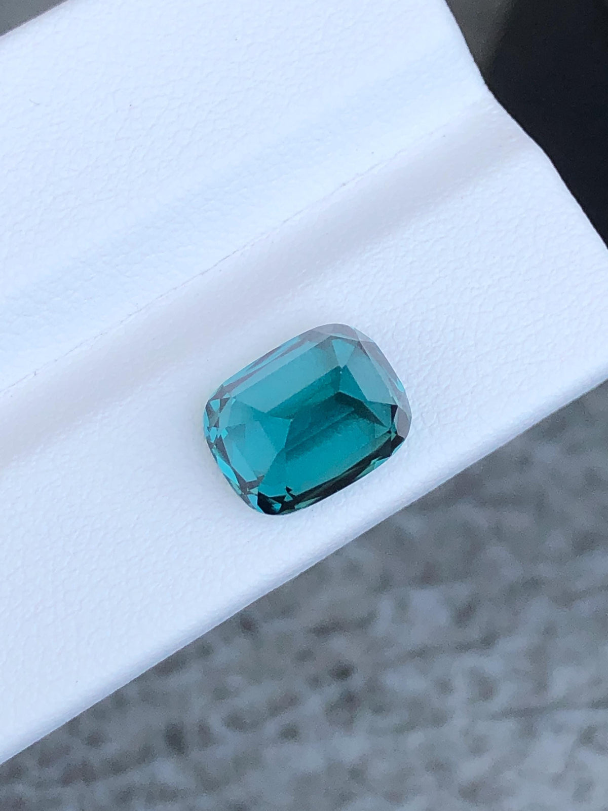 Gem Quality Lagoon Blue Tourmaline Gemstone: Cushion Cut October Birthstone, 5.20 CT