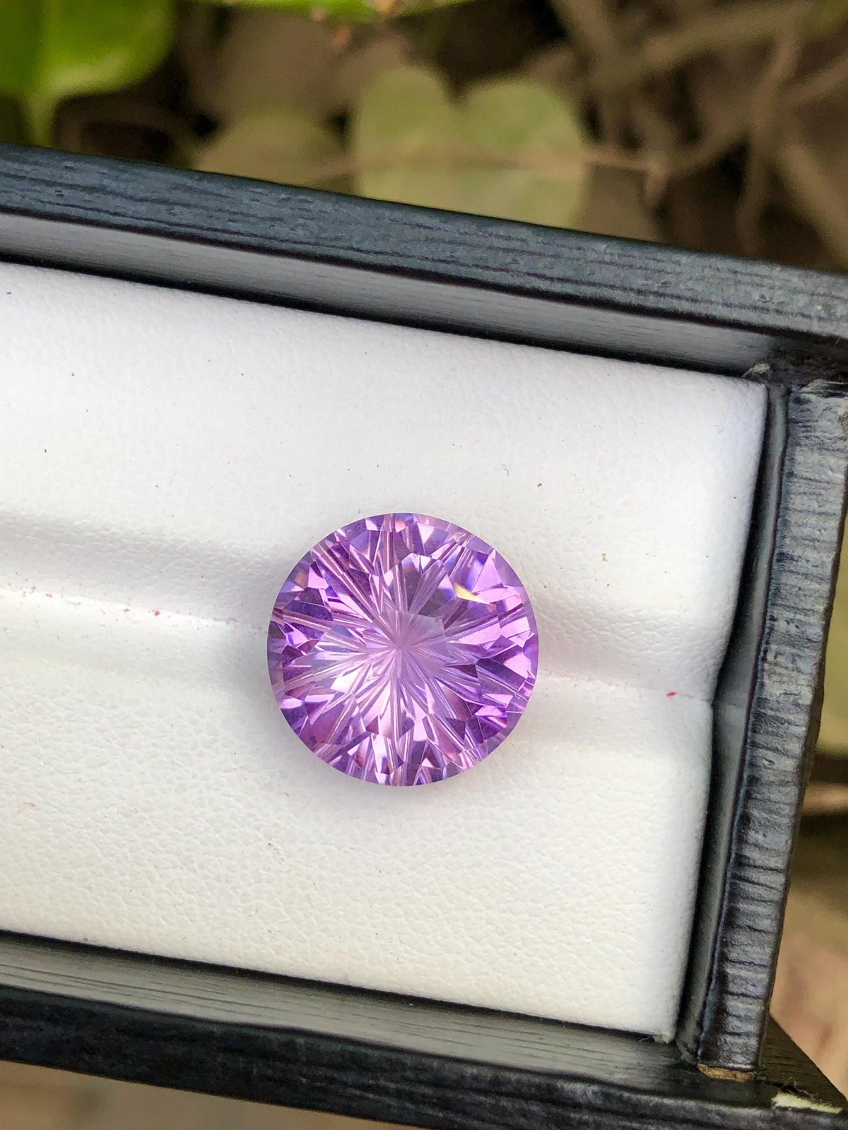 Laser Cut Round Amethyst Gemstone: Loupe Clean, 10.70 CT
