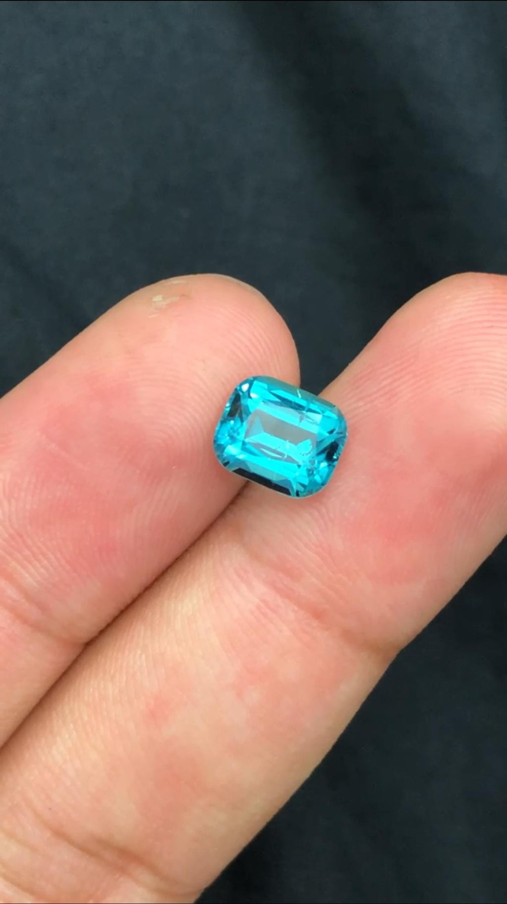 Neon Blue Tourmaline 2.25 Carat Cushion Cut Eye Clean Loose Gemstone from Afghanistan