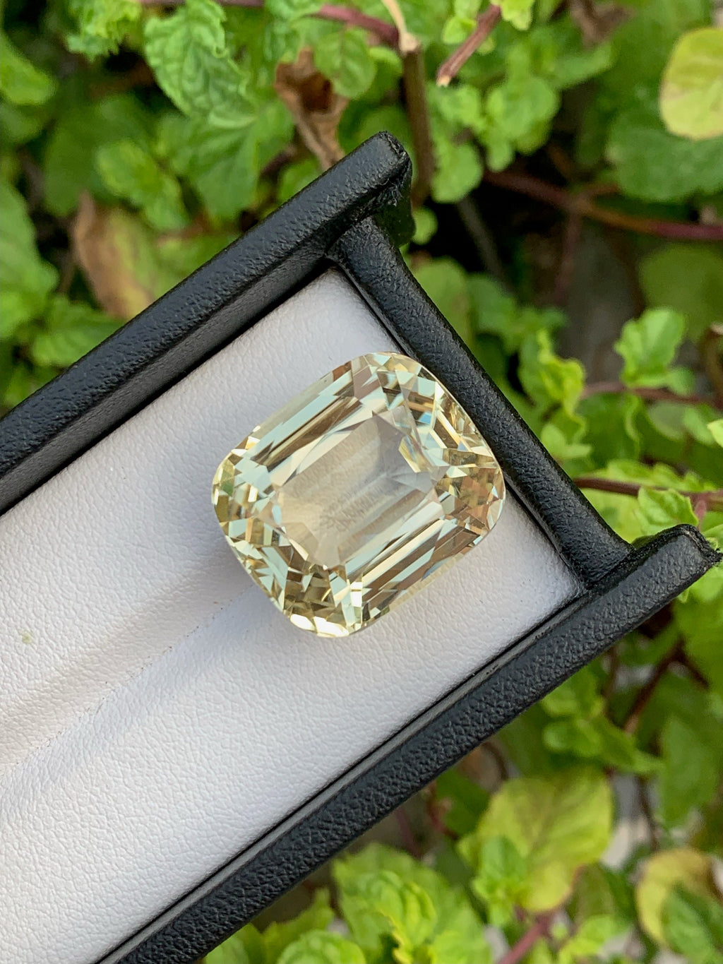 Canary Yellow Kunzite Gemstone: 42.10 CT Cushion Cut Triphane