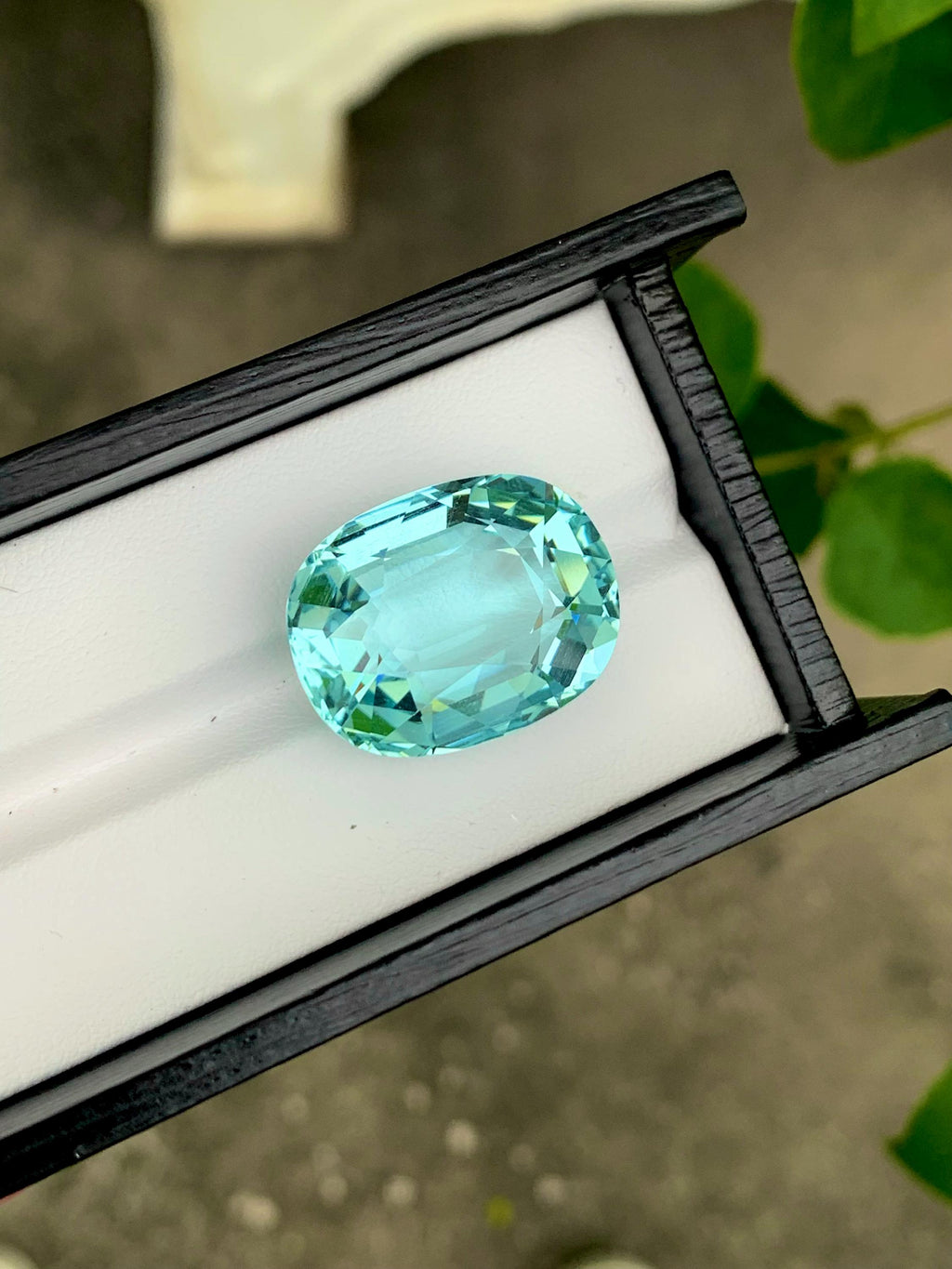 Natural Aquamarine Gemstone: 36.65 Carat Cushion Cut, Brazil