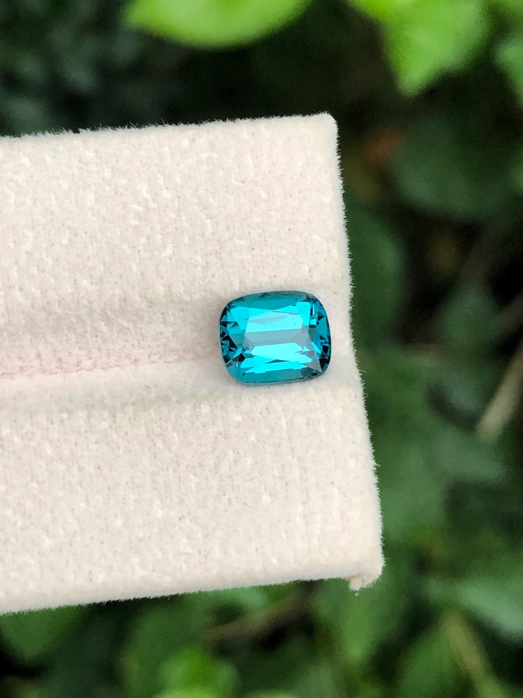 Natural 2.20 Carat Neon Blue Tourmaline Gemstone from Afghanistan – cushion Cut