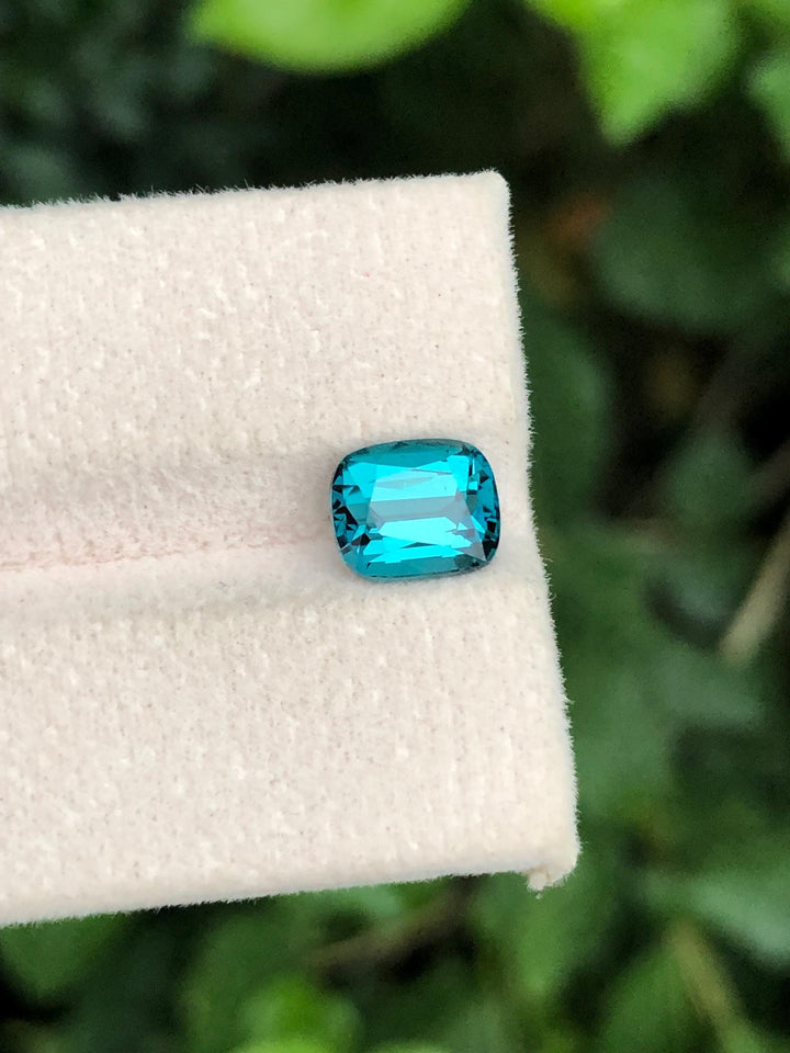 Natural 2.20 Carat Neon Blue Tourmaline Gemstone from Afghanistan – cushion Cut