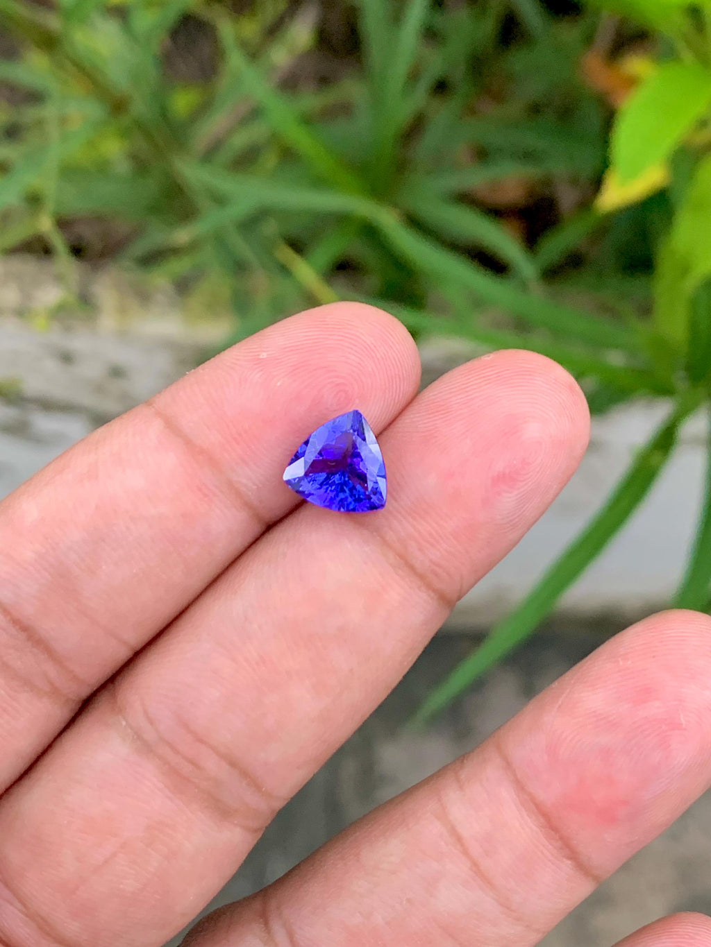 Trillion Cut Tanzanite Gemstone: 2.30 Carat Deep Blue December Birthstone