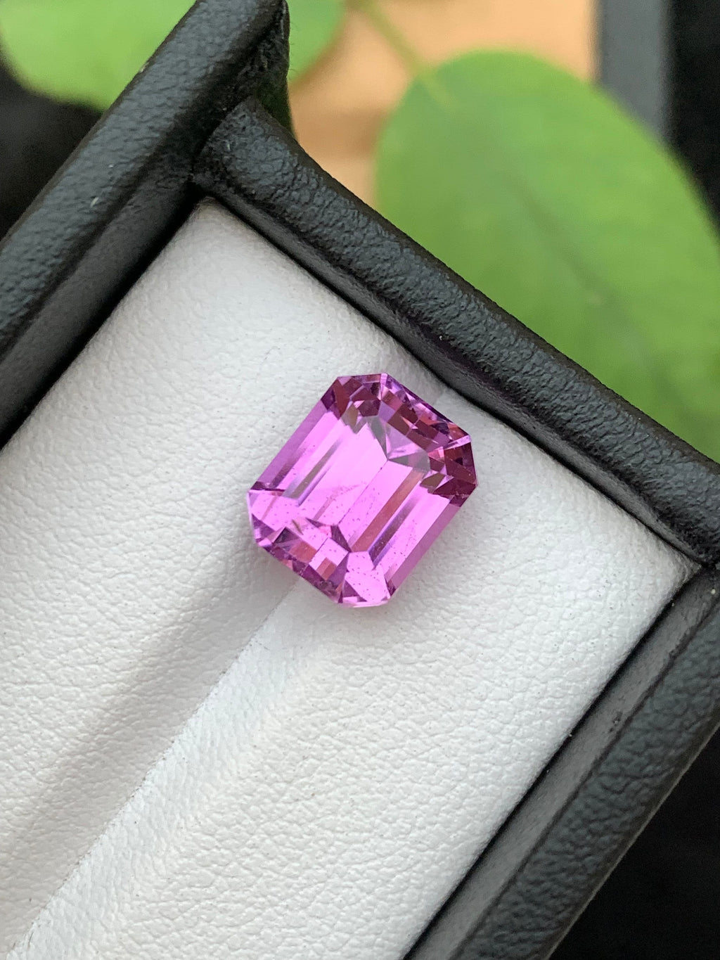 7.50 Carat Deep Pink Kunzite Gemstone: Emerald Cut, VSS Clarity