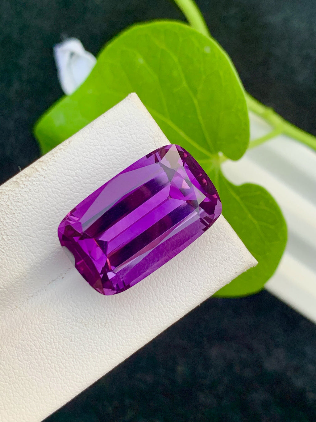 Natural Deep Purple Amethyst Gemstone: 26.00 CTS Cushion Cut, Africa