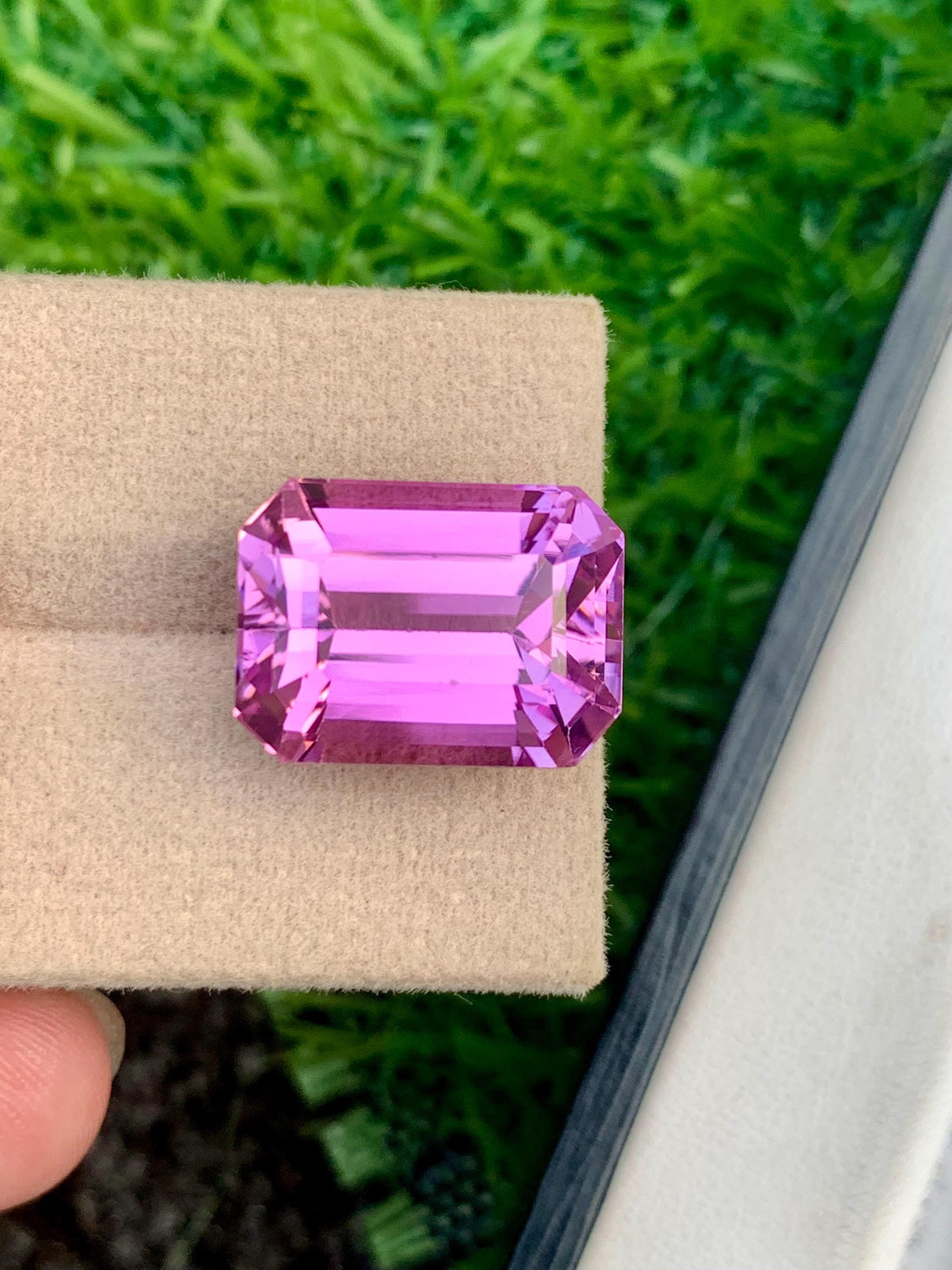 Emerald Cut Pink Kunzite Gemstone: 20.60 CT October Birthstone