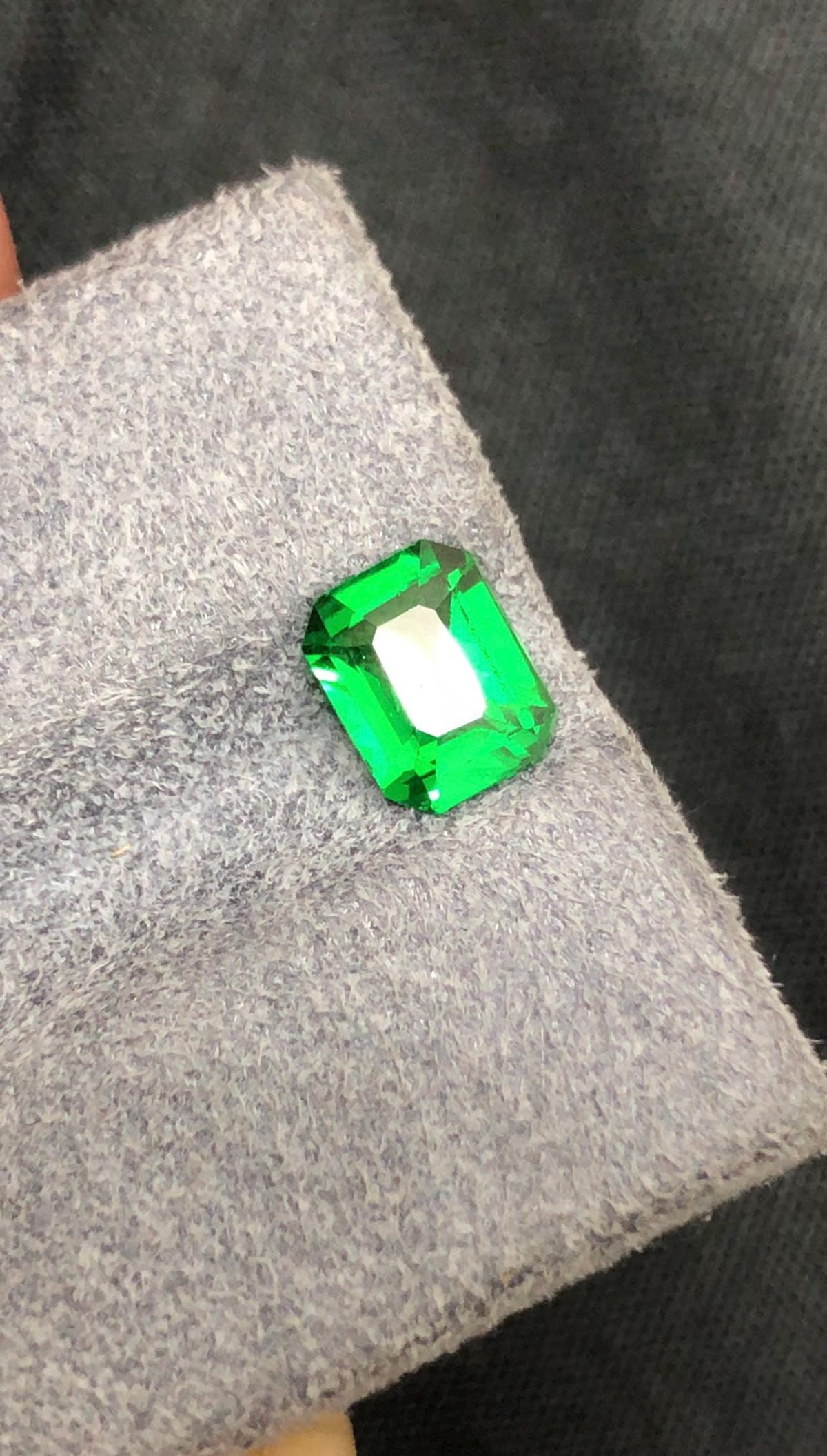 Tsavorite Garnet 1.1ct Emerald Cut Green Gemstone Tanzania Clean Bright Stone