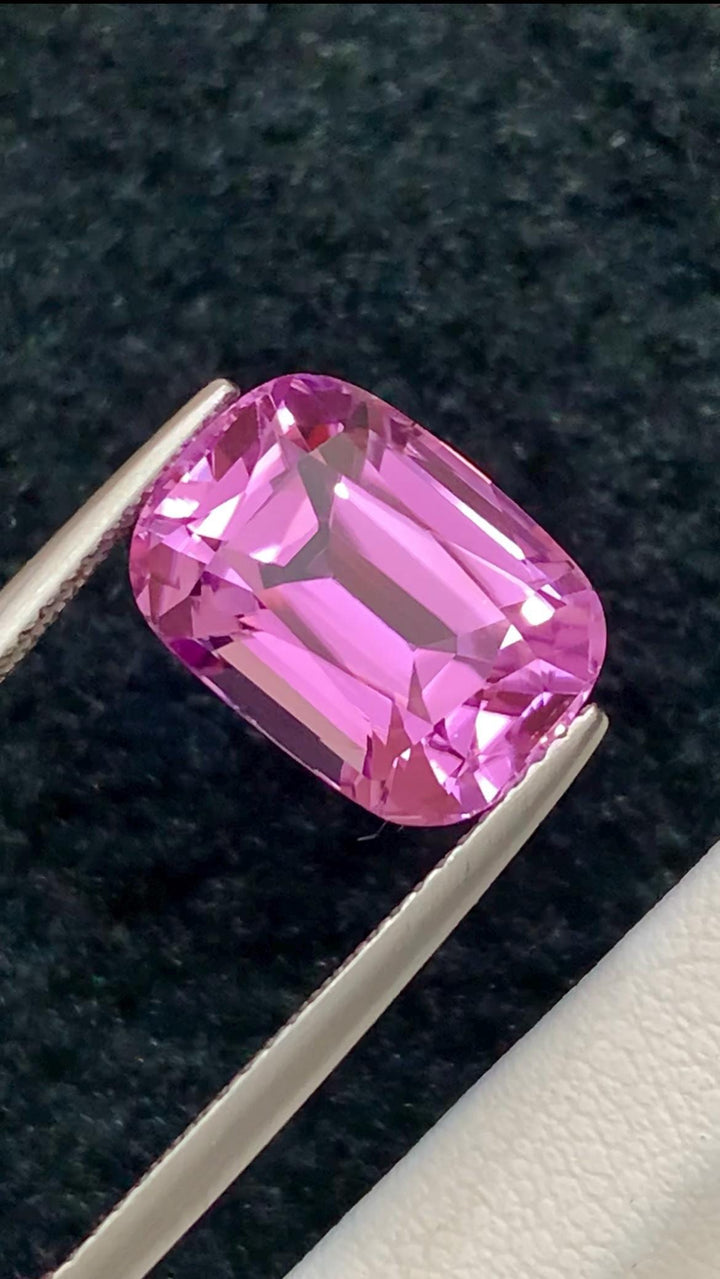 Pink Kunzite 7.05ct Cushion Cut – Elegant Elongated Afghan Gemstone