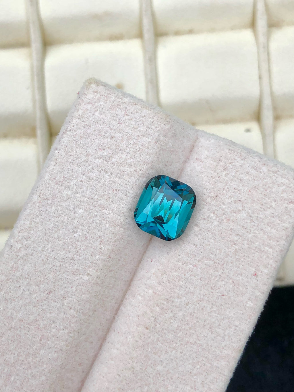 Lagoon Blue Tourmaline Gemstone: 2.05 CT Cushion Cut, Afghanistan