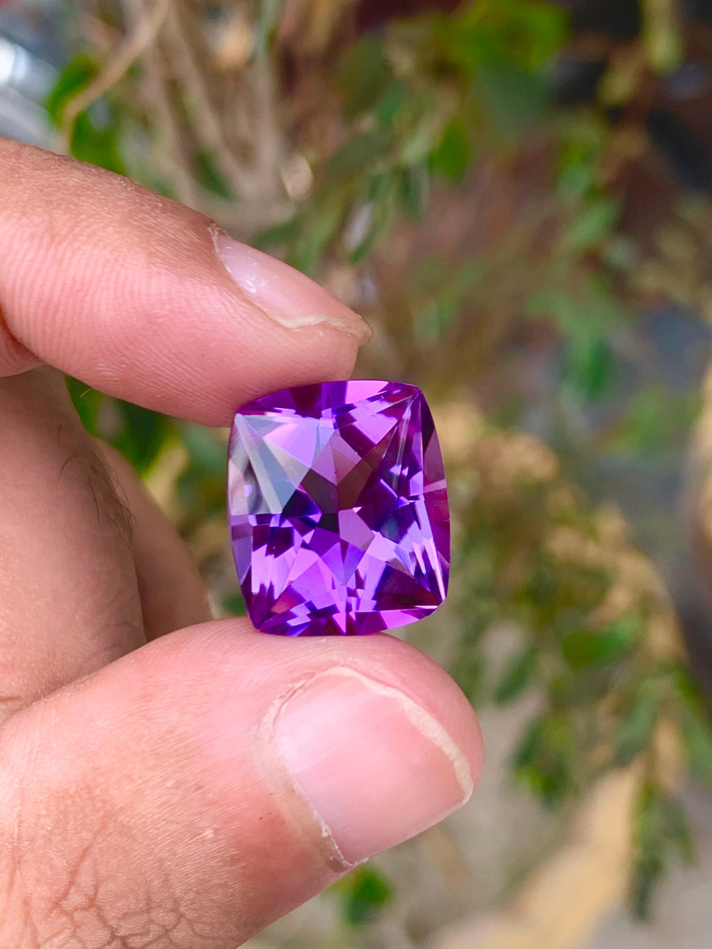 Amethyst 13.40 Carat Fancy Cut Gemstone from Brazil – Vivid Purple Loose Stone