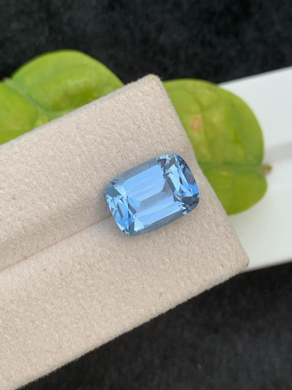 5.20 CT Brazilian Aquamarine Loose Gemstone: Santa Maria Blue Cushion Cut