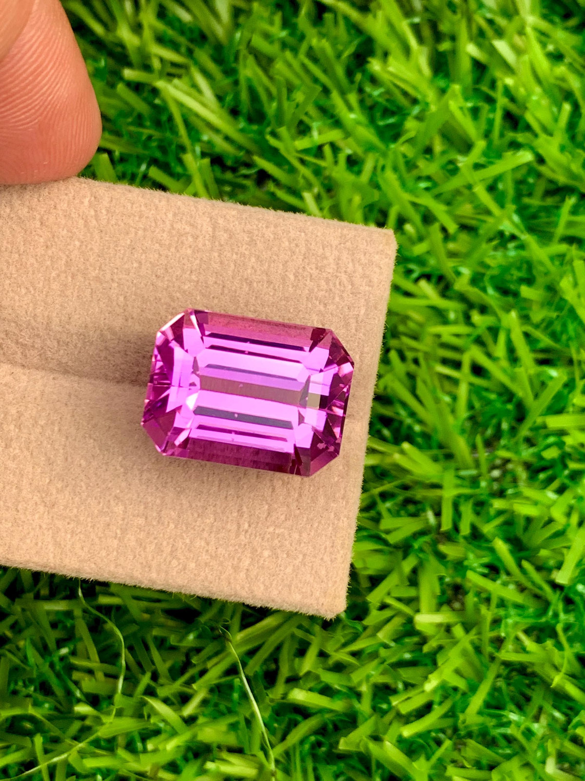 Deep Pink Kunzite Gemstone: Emerald Cut, 18.30 Carat, Afghanistan