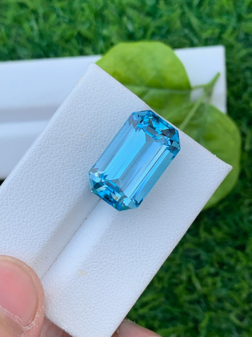 Emerald Cut Swiss Blue Topaz Gemstone: December Birthstone, 17.10 CT