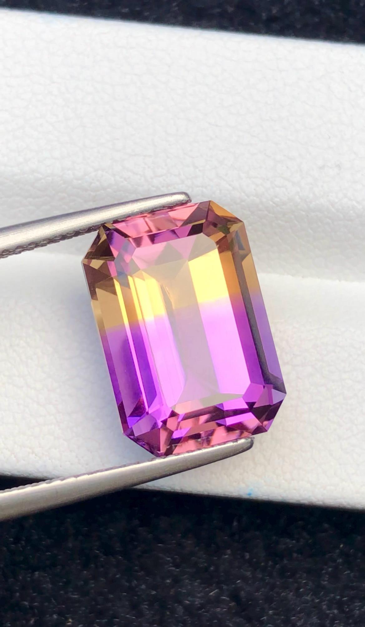 Ametrine 10.10 ct Emerald Cut • Bi-Color Gemstone from Bolivia