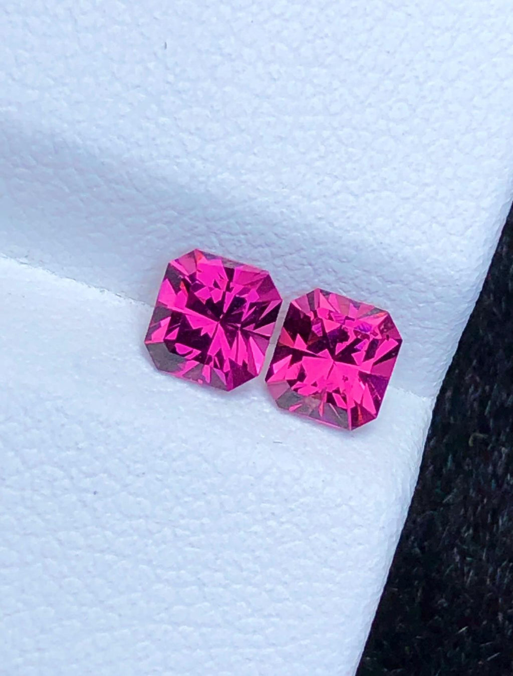 Malaya Garnet 1.30ct Pair Octagonal Radiant Cut Purple Pink Precision Matched Loose Gemstones