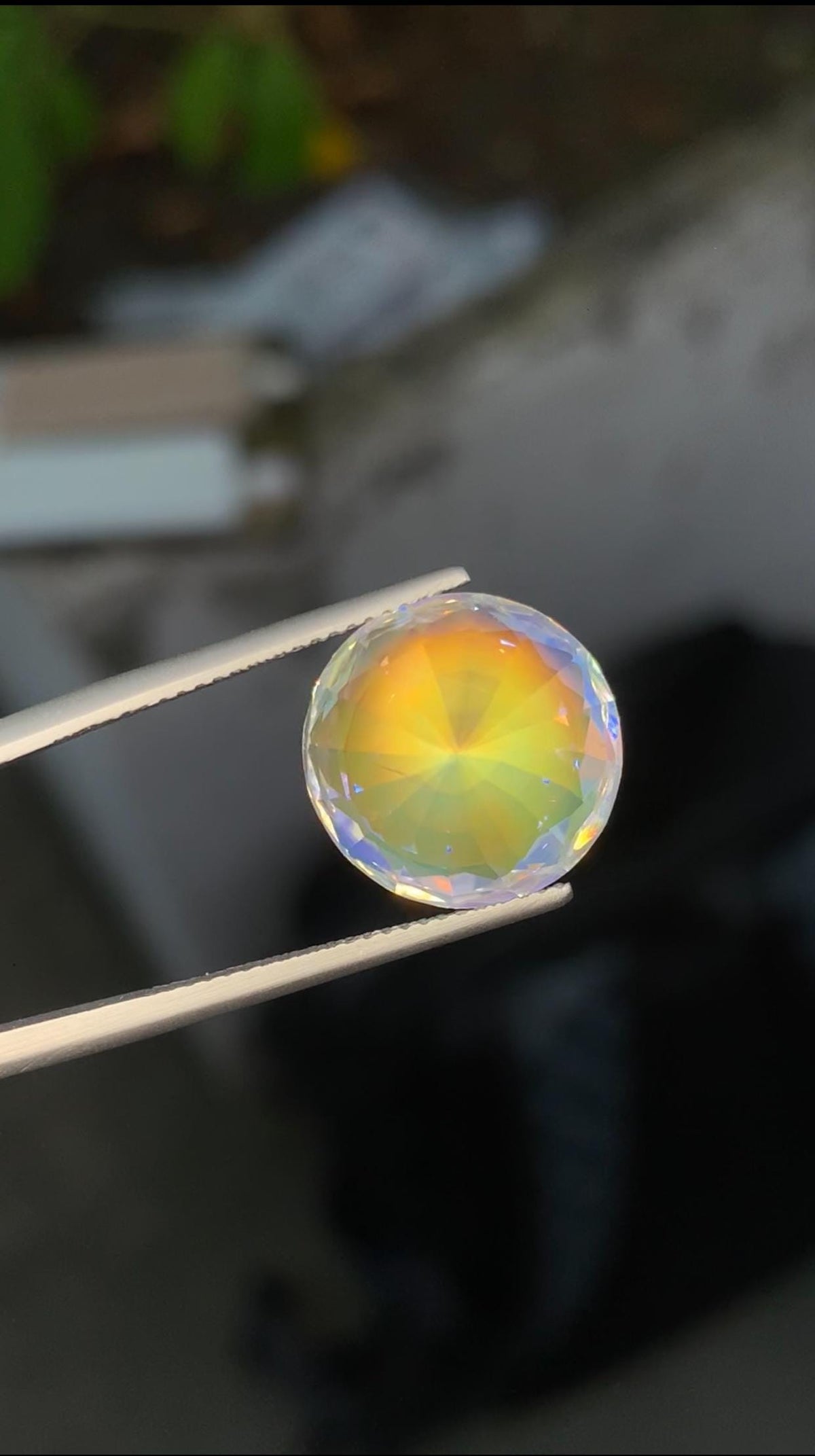 Rainbow Moonstone Gemstone: Round Faceted Stone, 12.31 CT, Madagascar Origin