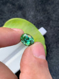 Faceted Bluish Green Tourmaline Gemstone: 4.00 CT Oval Stone