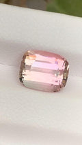 Bi-Color Tourmaline Gemstone: 1.90 Carat Faceted Cushion Cut