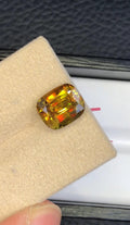 Cushion Cut Sphene Gemstone: 4.70 CT Rare Titanite with Trichroism