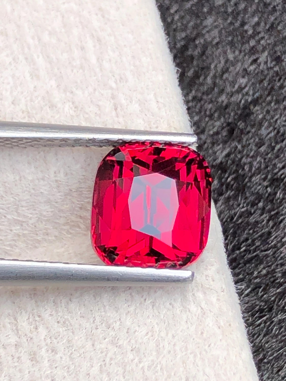 Rhodolite Garnet 3.21ct Cushion Cut –  Raspberry-Tone Tanzanian Gemstone