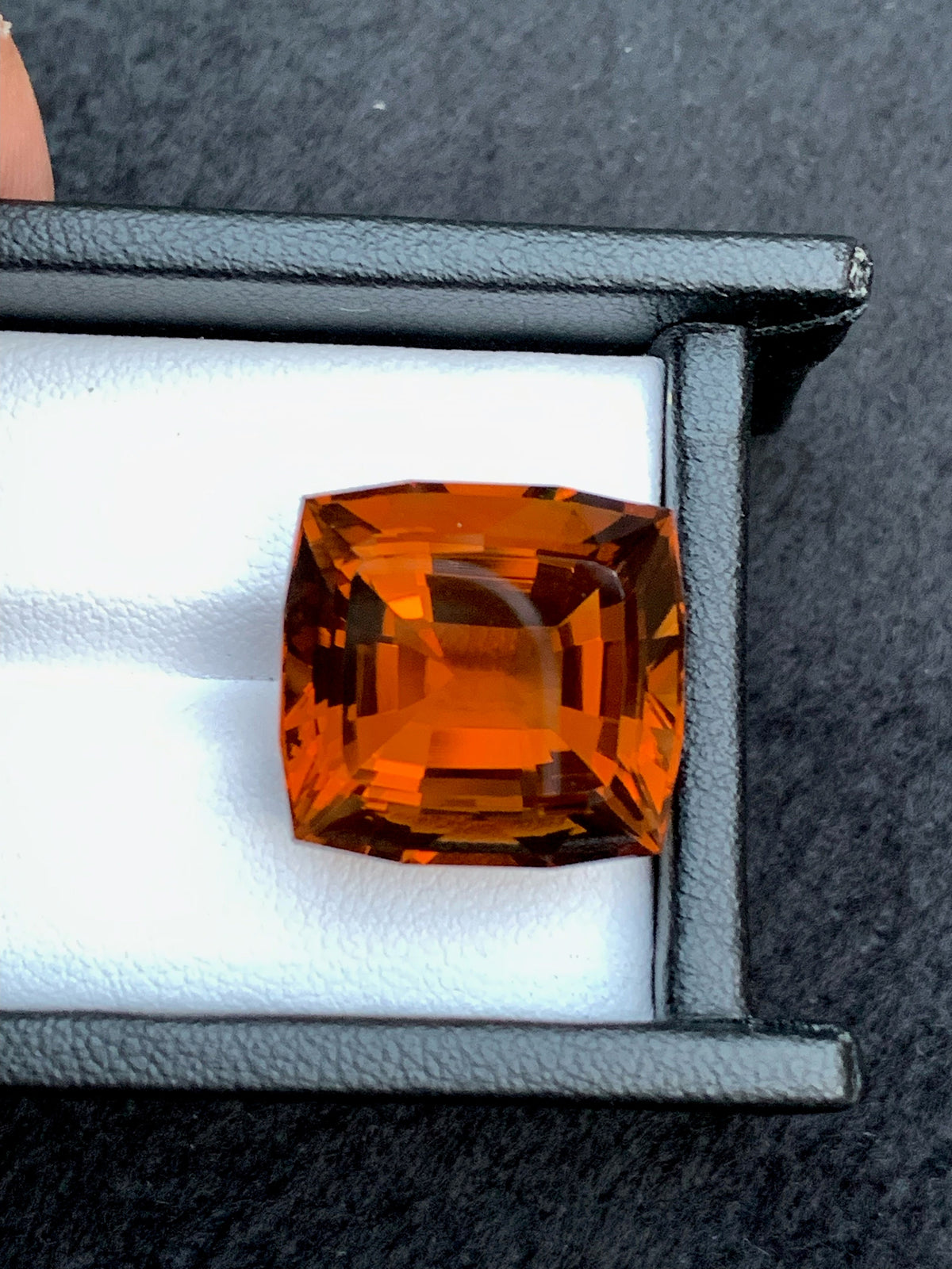 Natural Madeira Citrine Gemstone: Vintage Princess Cut, November Birthstone (25.50 Carat)
