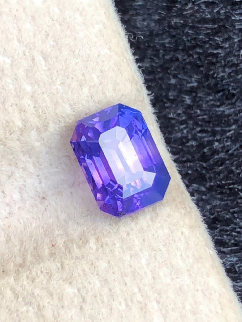 Royal Purple-Blue Sapphire 1.58ct Emerald Cut • Sri Lanka