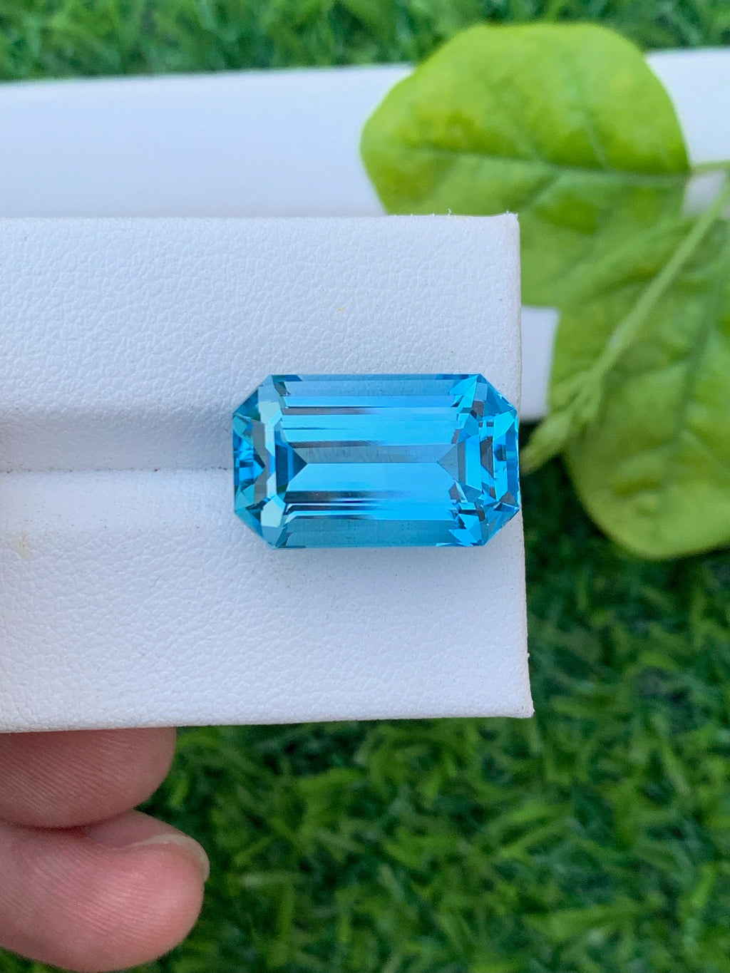 Emerald Cut Swiss Blue Topaz Gemstone: December Birthstone, 17.10 CT