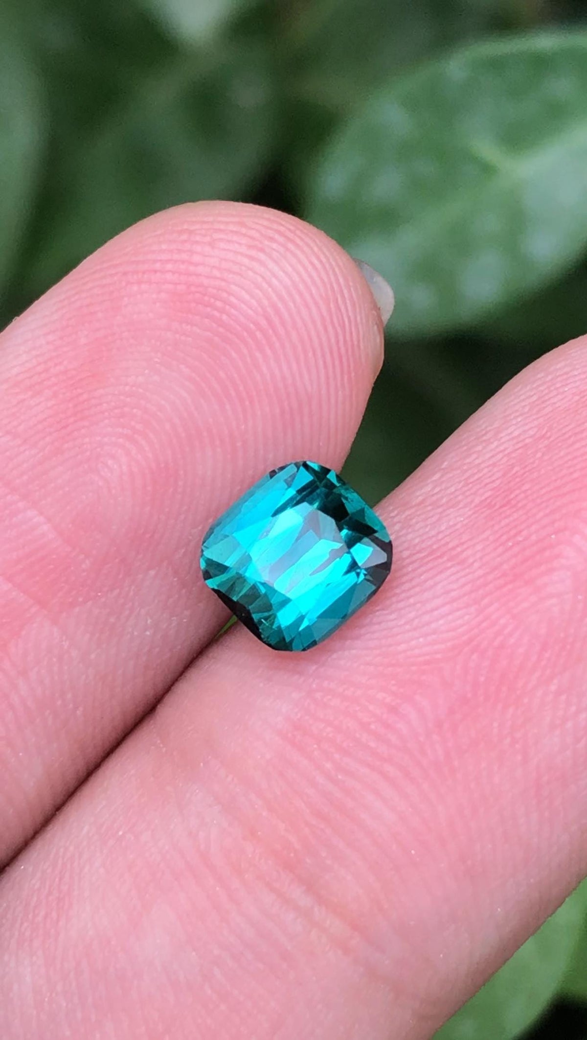 Neon blue Tourmaline 1.70ct Cushion Cut Gemstone from Afghanistan