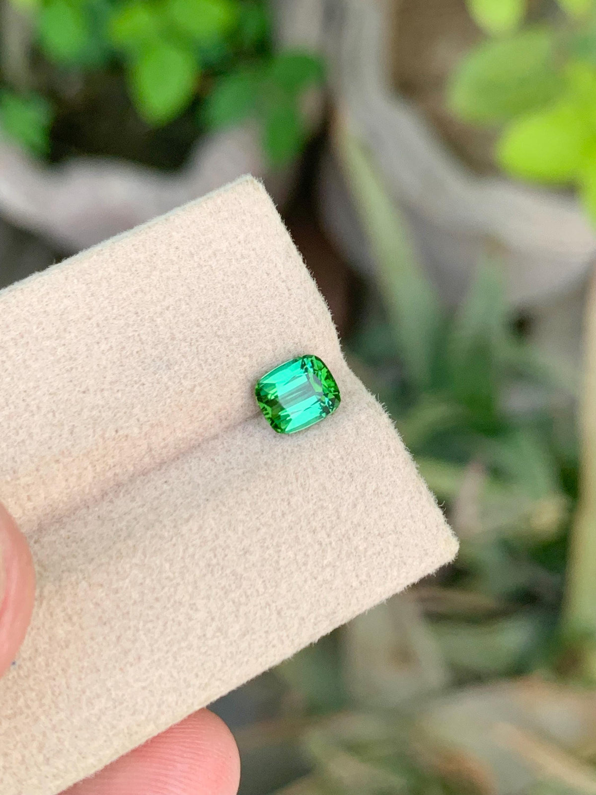 Cushion Cut Bluish Green Tourmaline Gemstone: 0.95 CT Loose Ring Stone