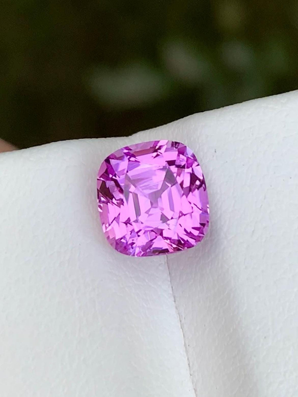 Deep Pink Kunzite Gemstone: 4.05 CT Faceted Cushion Cut From Nuristan Afghanistan