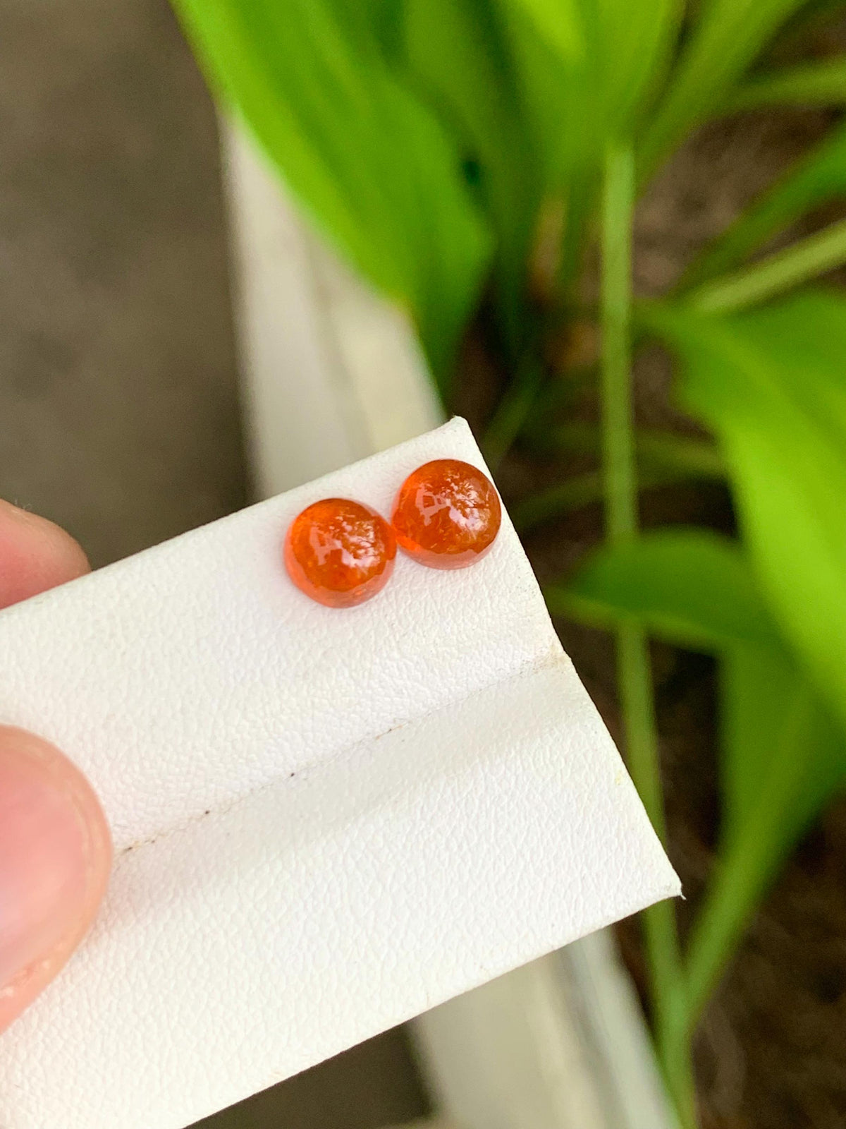 Mandarin Garnet Cabochon Pair: 4.69 Carat Orange Spessartite Gems