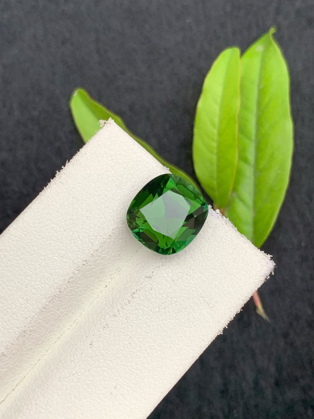 Bottle Green Tourmaline: 5.90 CT Cushion Cut Gemstone, Afghanistan Origin