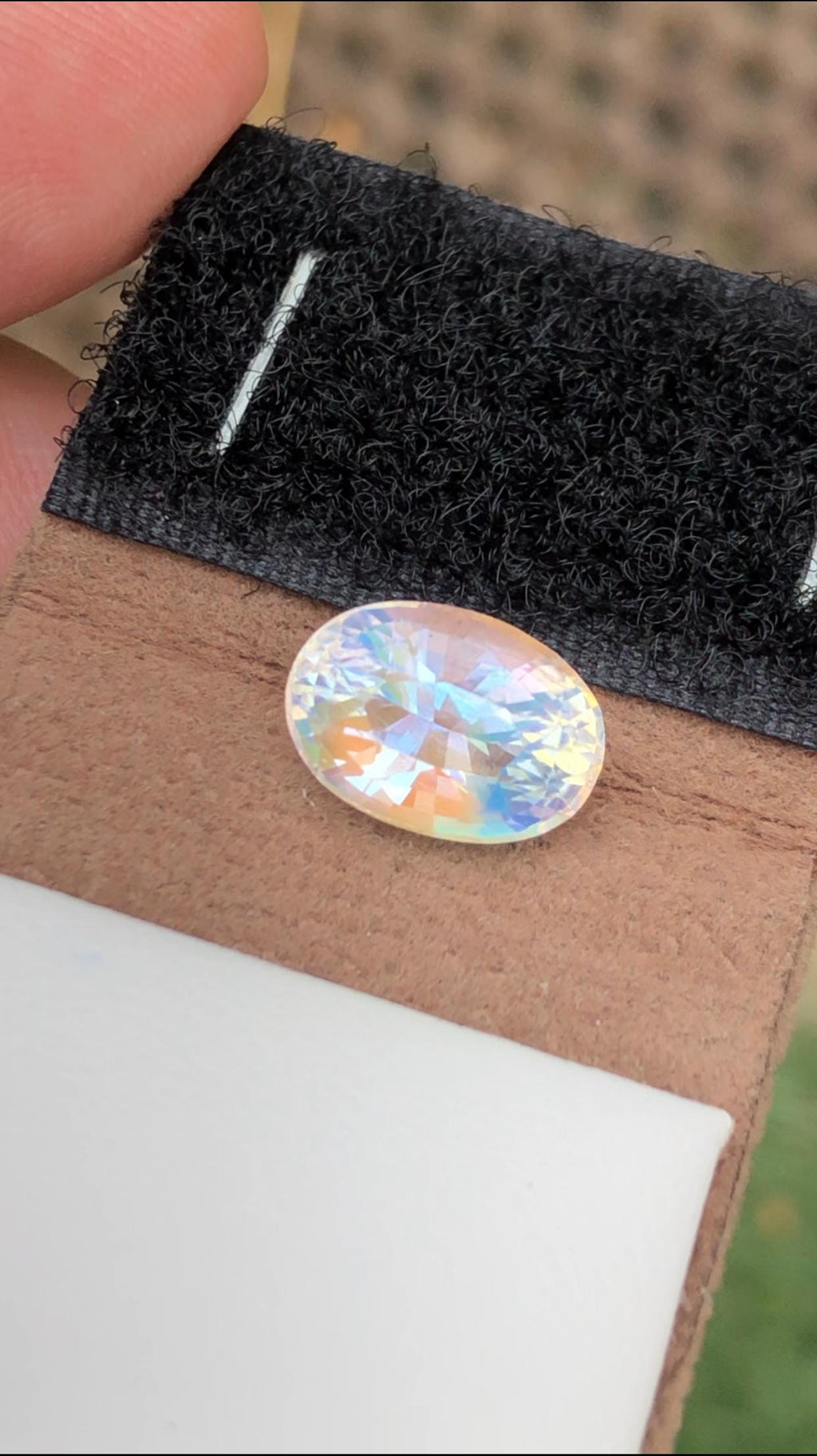 Rainbow Moonstone Gemstone: Faceted Oval, Madagascar Origin, 3.45 ct