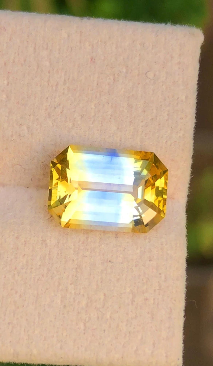 Yellow Sapphire 3.53 ct Emerald Octagonal Cut From Ceylon Srilanka No Heat