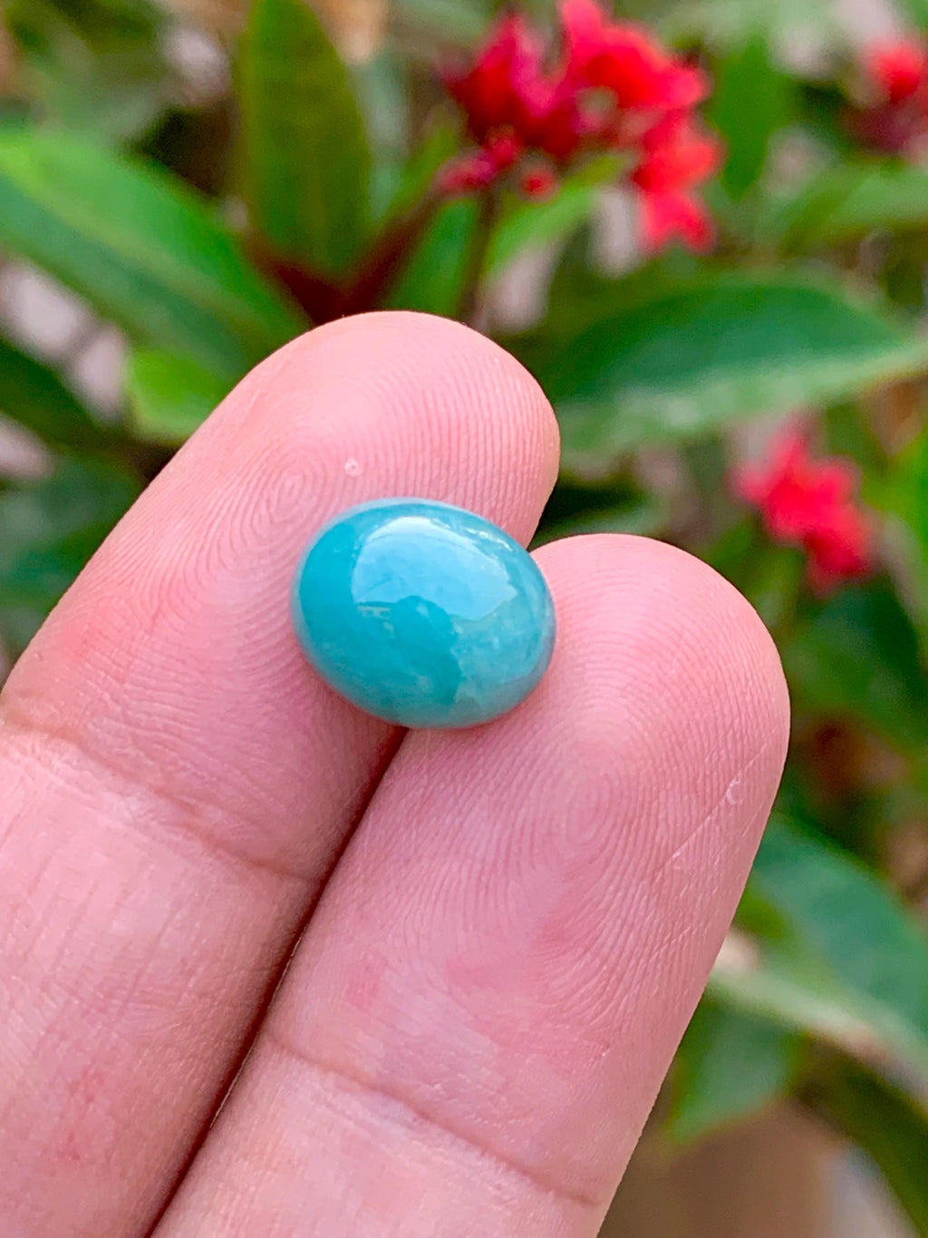 Grandidierite Gemstone Cabochon: Bluish Green, Rare Madagascar Stone, 5.25 Carats