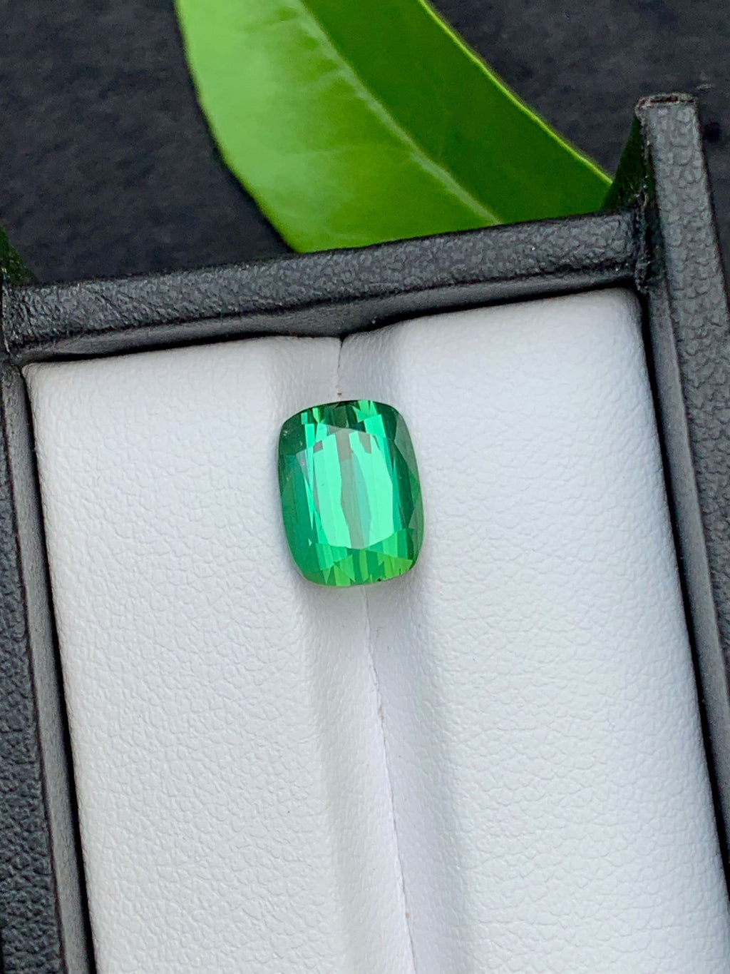 Natural Blue Green Tourmaline Gemstone: Cushion Cut, 3.85 Carat