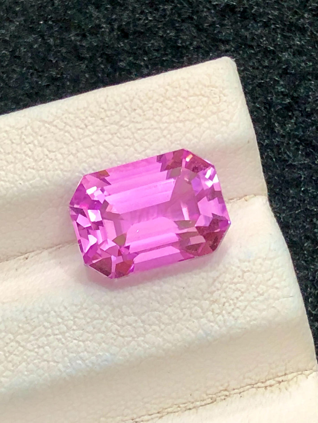 Pink Kunzite 5.50ct Emerald Cut Gemstone from Afghanistan – Bright Blush Pink Sparkling Gem