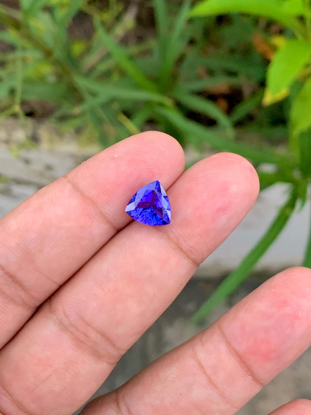 Trillion Cut Tanzanite Gemstone: 2.30 Carat Deep Blue December Birthstone