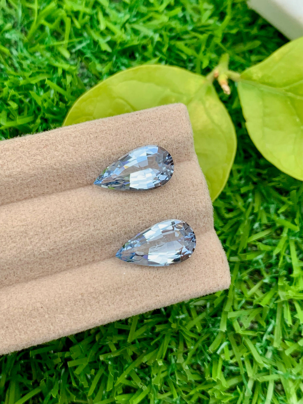 Santa Maria Blue Aquamarine Gemstone Pair: Pear Cut, March Birthstone, 6.30 CT