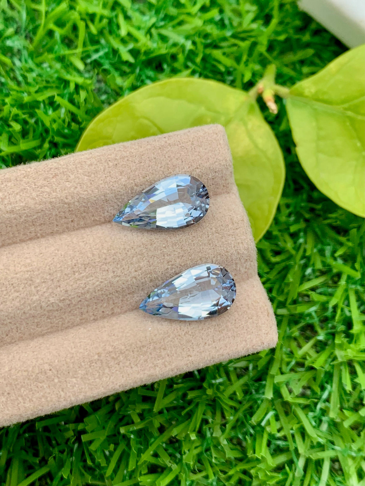Santa Maria Blue Aquamarine Gemstone Pair: Pear Cut, March Birthstone, 6.30 CT