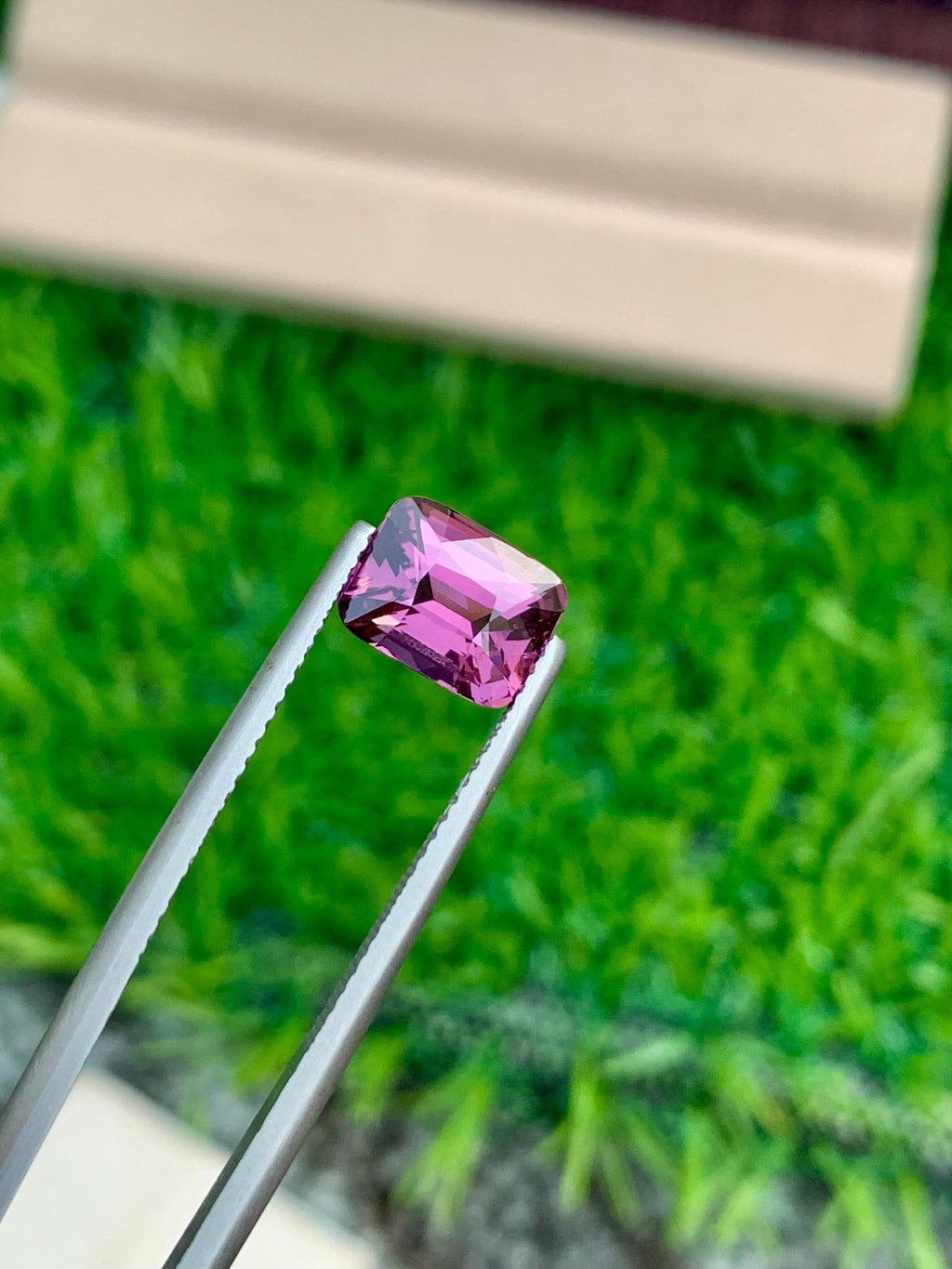 Purplish Pink Spinel Gemstone: 2.55 CT Cushion Cut, Tanzania