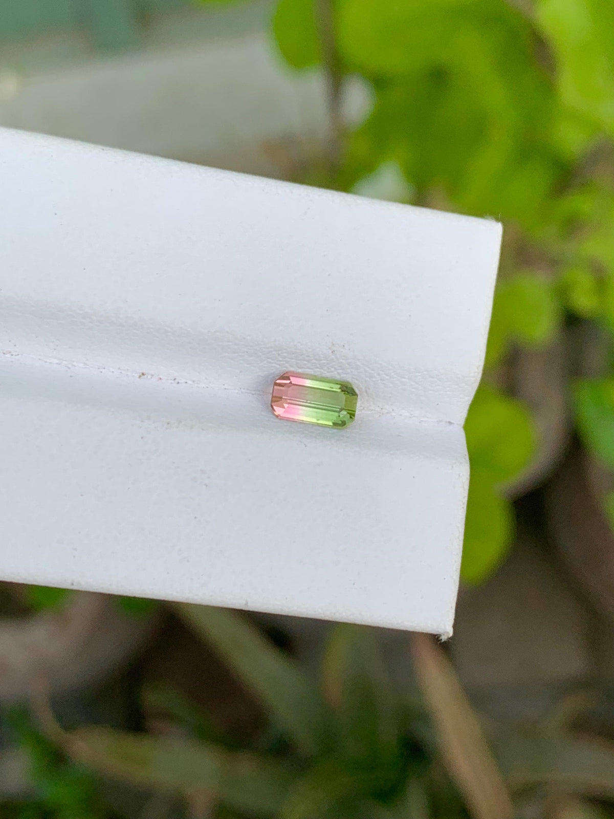 Bi-Color Tourmaline Gemstone: Emerald Cut, 0.80 CT Loose Stone