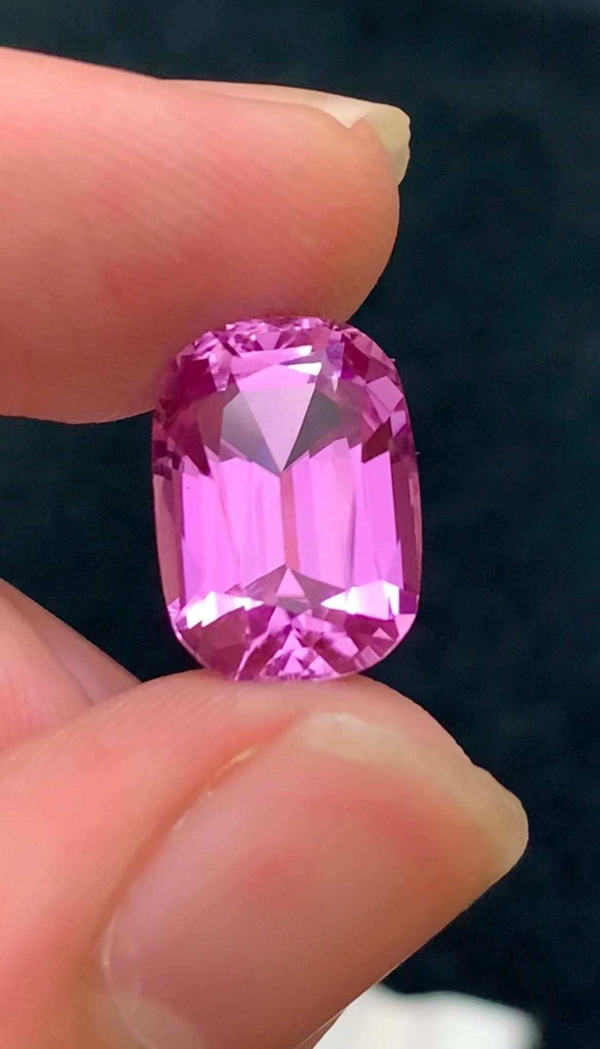 Pink Kunzite 8.15ct Cushion Cut Gemstone from Afghanistan
