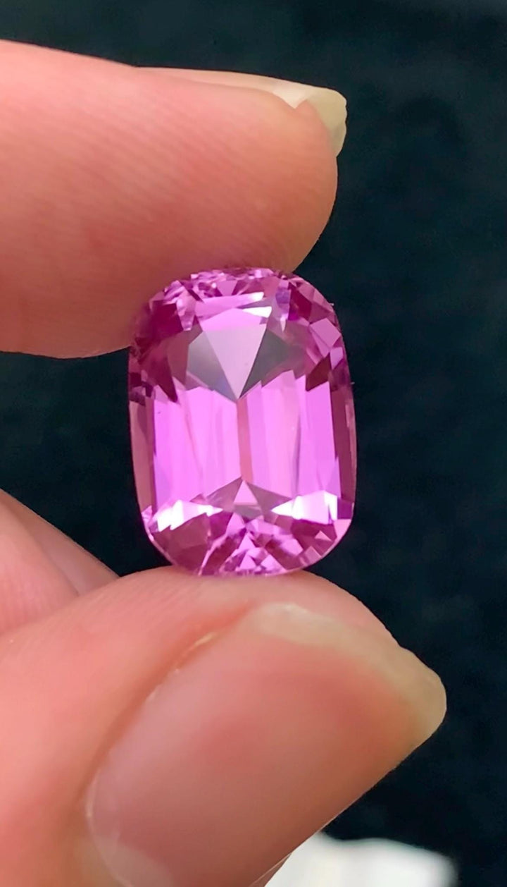 Pink Kunzite 8.15ct Cushion Cut Gemstone from Afghanistan