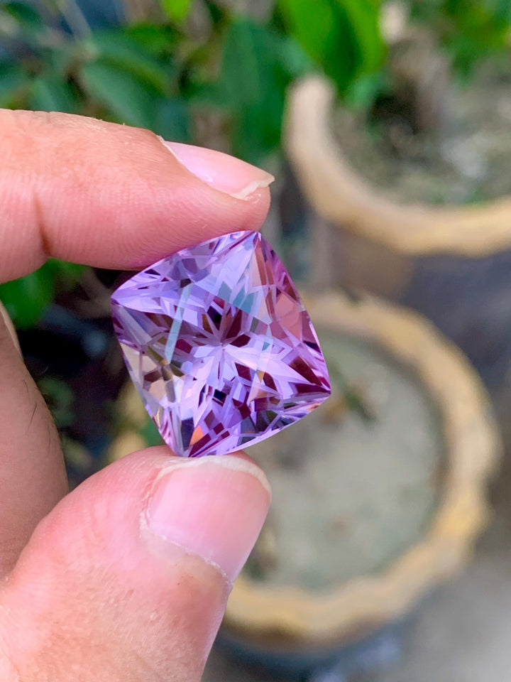 Amethyst 28.90ct Fancy Cut from Brazil – Rich Purple Collector’s Gemstone