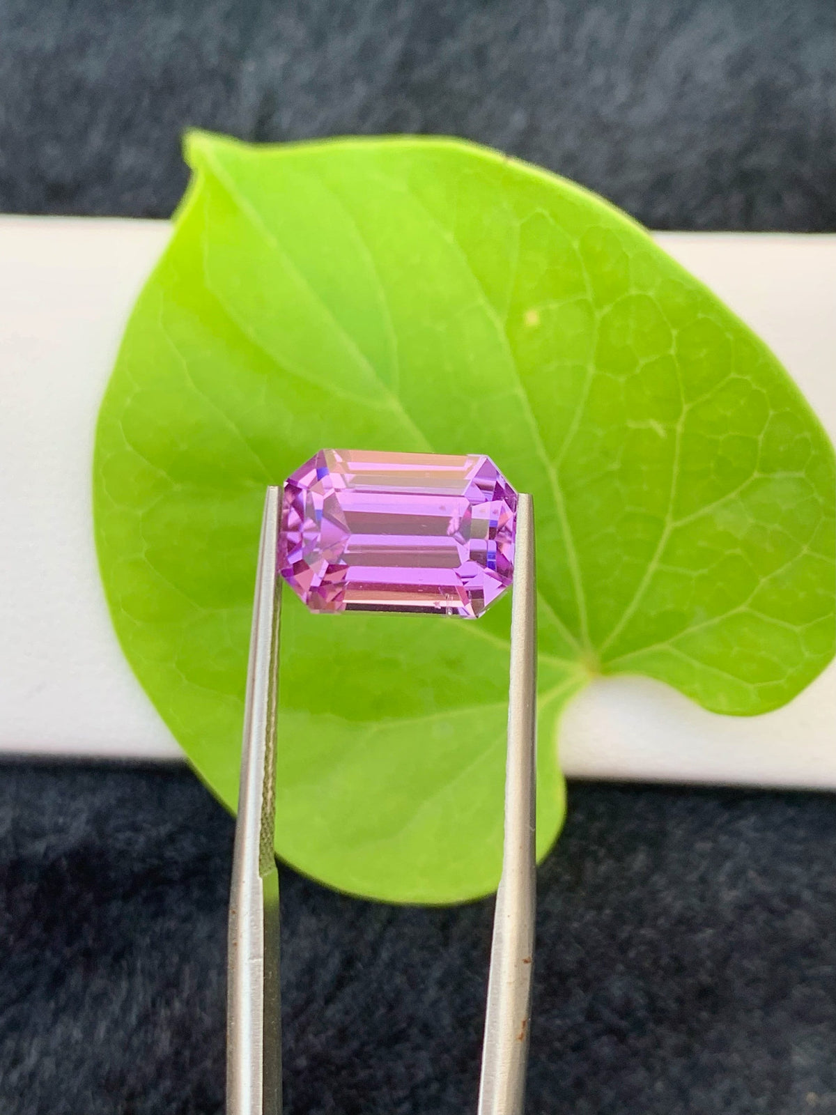 5.35 CT Emerald Cut Pink Kunzite Gemstone: VVS Afghanistan Origin