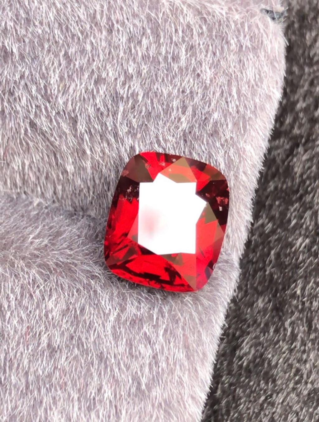 Vivid Red Spinel 3.03ct  Radiant Cushion Cut - Burma Gemstone Loose Stone